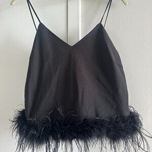 Lucy Paris Feather Trim Tank, exclusive for Bloomingdales, size M